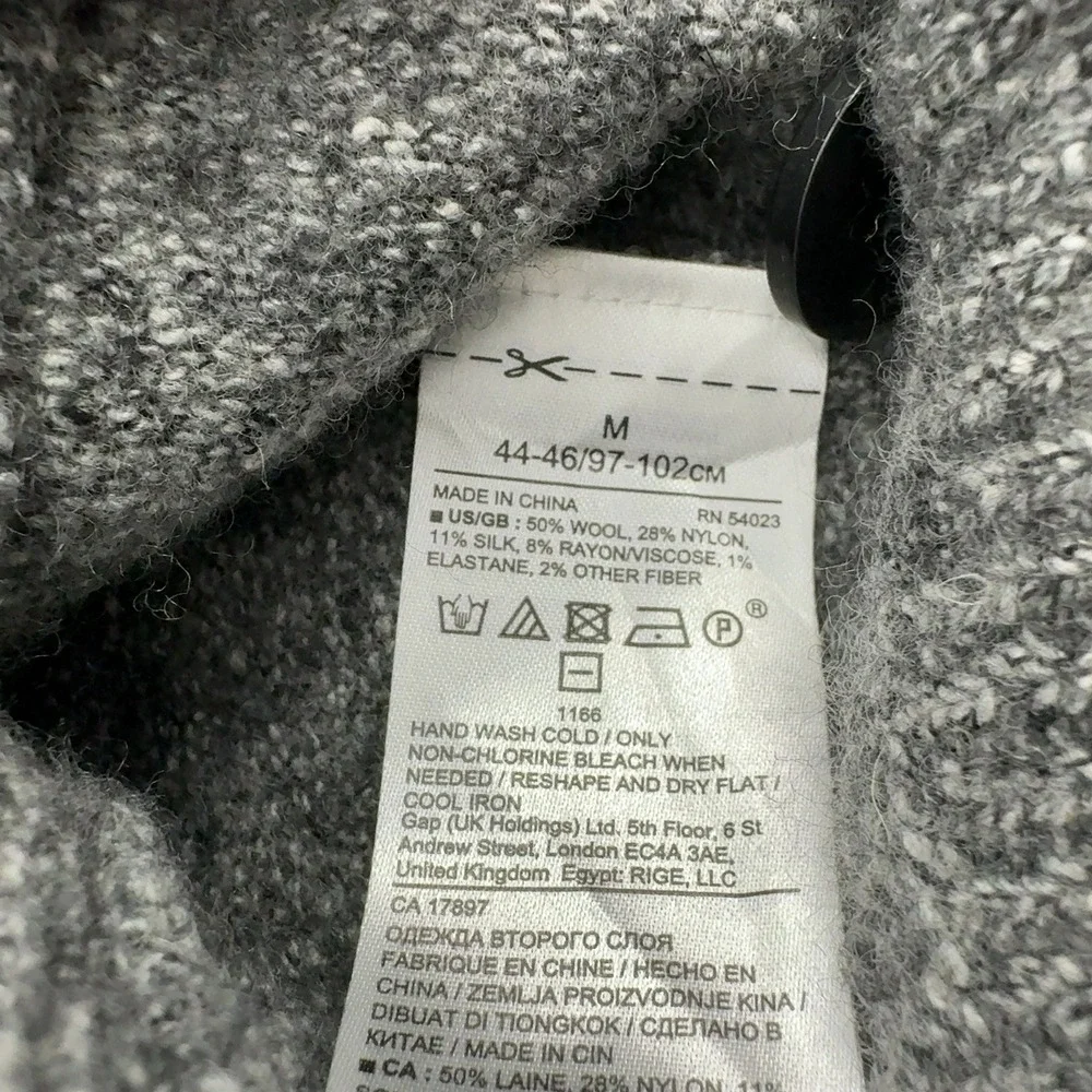 Banana Republic Cardigan Mens M Gray Wool Blend Italian Yarn V Neck Classic‎